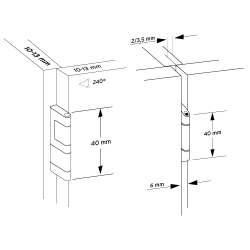 Charniere Prameta Panneau Compact Jumele - Ref. PRA365FL51N